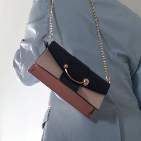 Strathberry Mini Crescent Leather Shoulder Bag - Picture 3 of 9